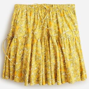 J. Crew tiered mini skirt in limone